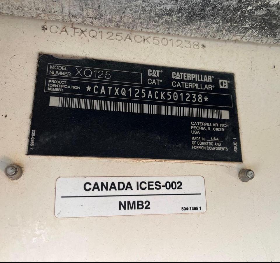 Used 2021 CATERPILLAR XQ125 MOBILE GENERATOR