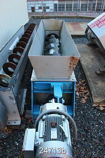 Used Andritz SHREDDER Andritz Horizontal Cut Flight Collecting Screw, Stainless Steel 14' Long, 15" Diameter Flight Screw With A Sew Eurodrive, 10Hp,1740 Rpm, 230/460 Volt Motor #24713