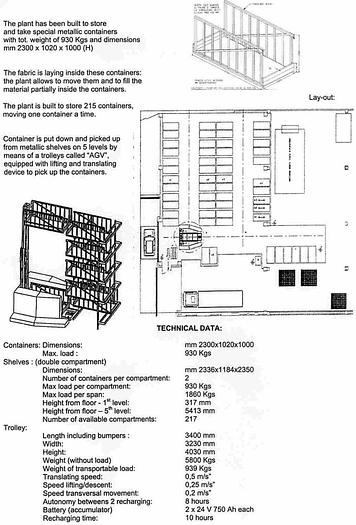 Used AUTOMATIC FABRICS STORAGE MECHANICA