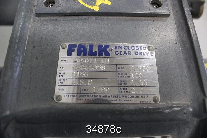 Refurbished Falk 2050Y1-LD Enclosed Gear Drive, 2.759/1 Ratio #34878