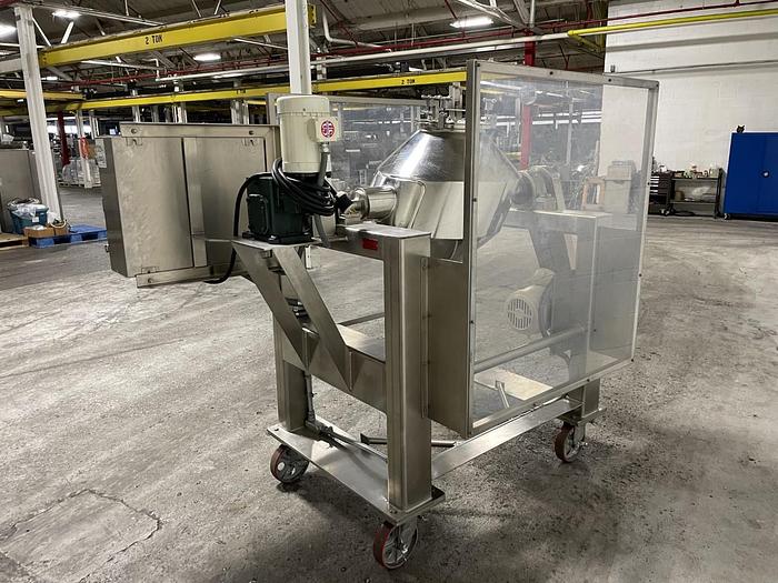 Used 3 CU. FT. GEMCO SLANT CONE BLENDER WITH INTENSIFIER BAR - S/S - 85 LBS/CU. FT.