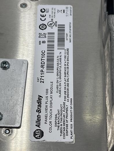Used Allen-Bradley 2711P-T6C20D8 Ser A, 2711P-RP8D, 2811P-RDT10C.