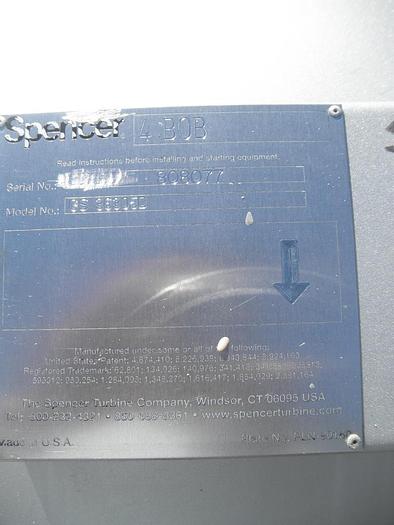 Used Blower, 150 HP, Centrifugal, Spencer, 316 S/st, Gas, #S740362