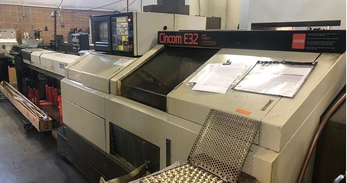 Used 1992 Citizen E32 Swiss Type Twin Turret Lathe
