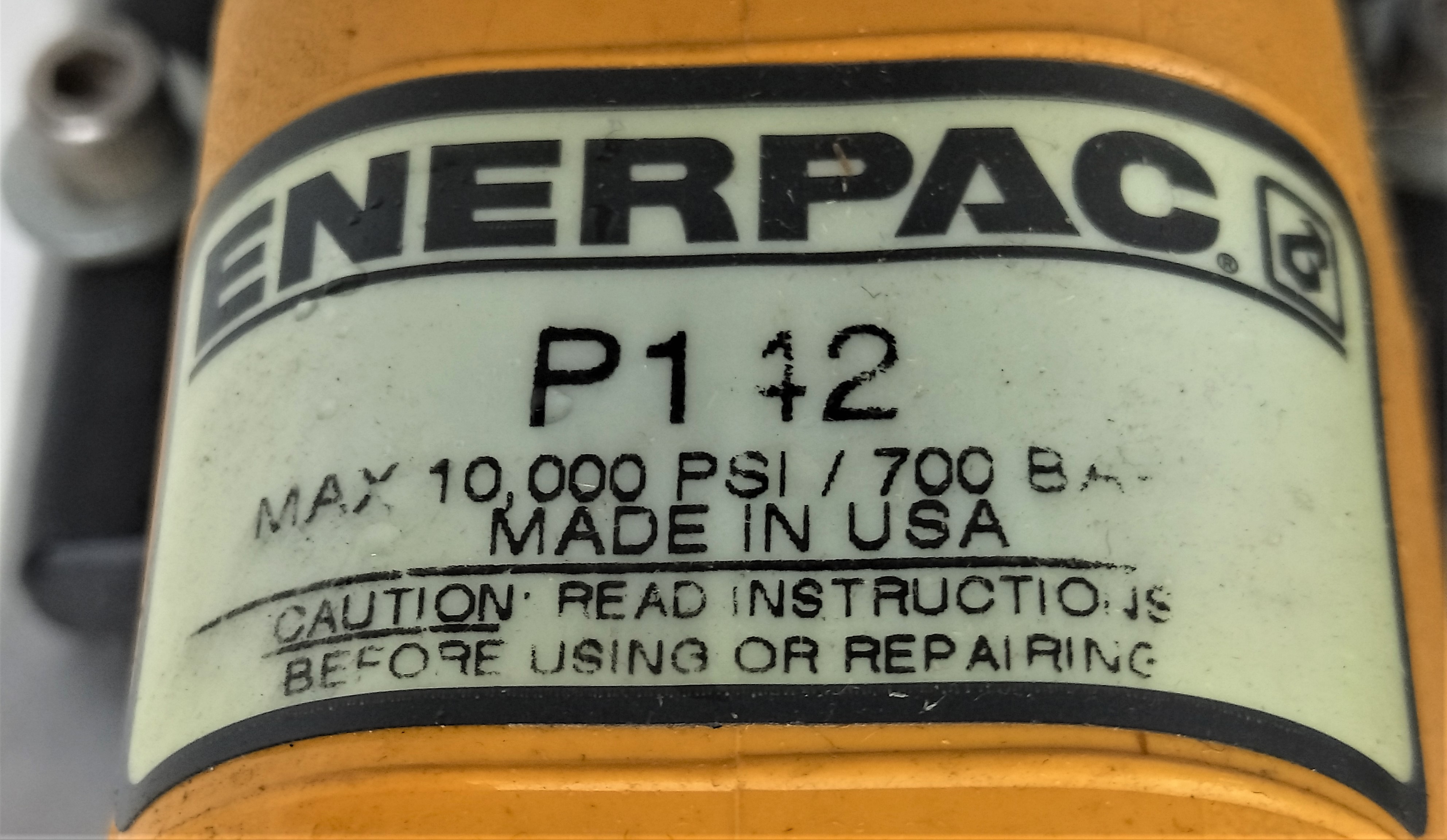 Used Enerpac PT142 Two-Speed Hand Pump with RC53 Hydraulic Cylinder - 5 Ton