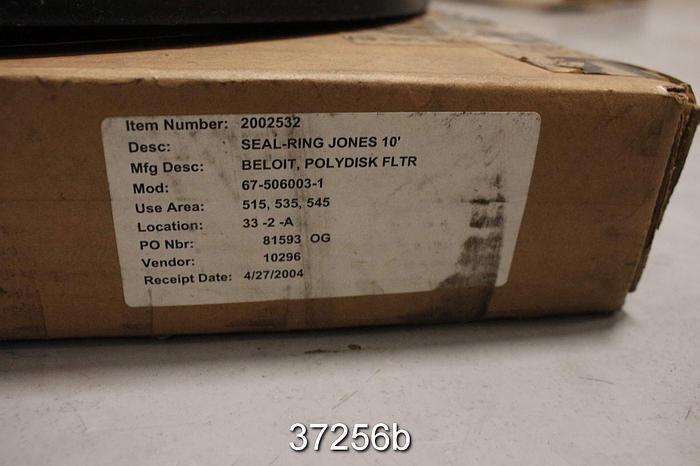 Unused Beloit Jones Polydisk Filter 10' Seal Ring #37256