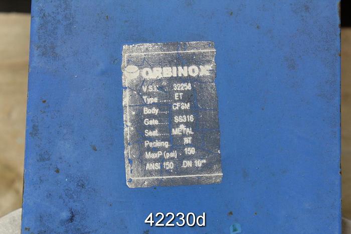 Used Obinox 10" Hand Operated Knife Gate Valve #42230