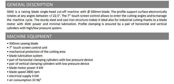 Pertici Single Head Saw 50AE