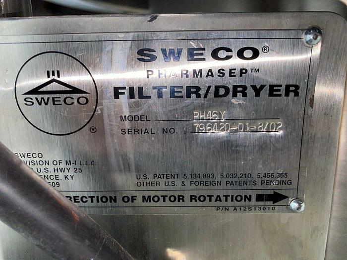 Used Sweco  PharmASep Aseptic Separator Model PH46Y Filter & Dryer