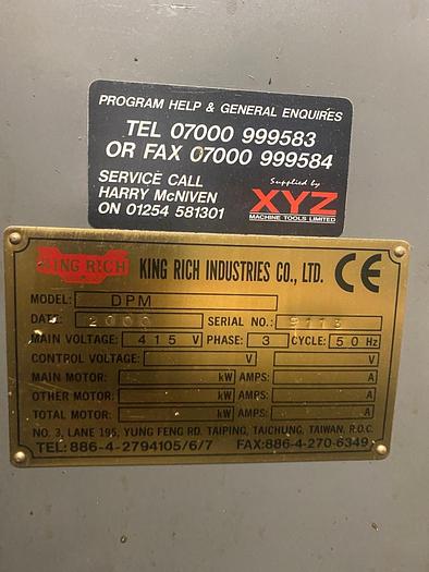 Used 2000 XYZ DPM CNC Toolroom Milling Machine