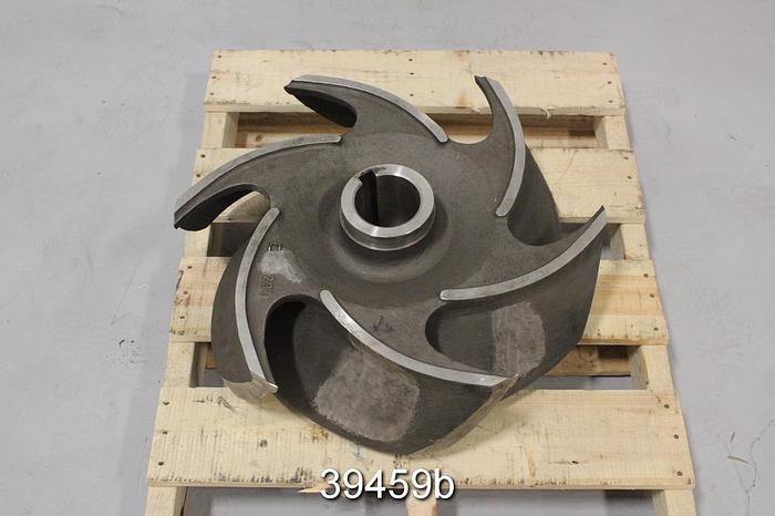 Used Goulds 3175 18x18x22 Pump Impeller, 6-Vane, Stainless Steel #39459
