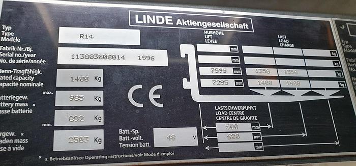 Gebraucht Gabelstapler Linde R 14