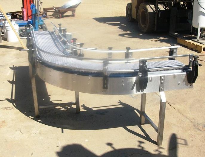 Used Conveyor, Belt, 10" x 9', 90 Deg, S/st, 3/4 Hp #S741353