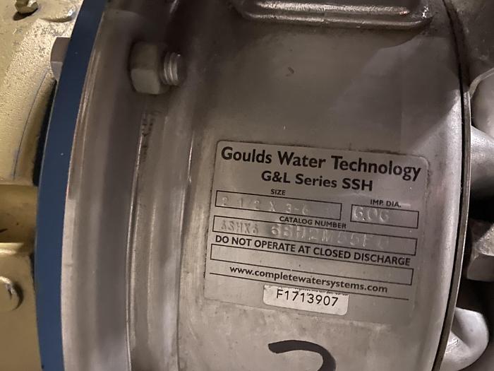 Used GOULDS WATER TECHNOLOGY G&L SERIES SSH 2 1/2 X 3 - 6 PUMP