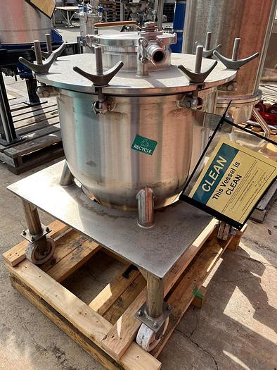 Used Tank, 30 Gallon, 316L Stainless Steel, FV, Cone Bottom, Precision Stainless #S744747