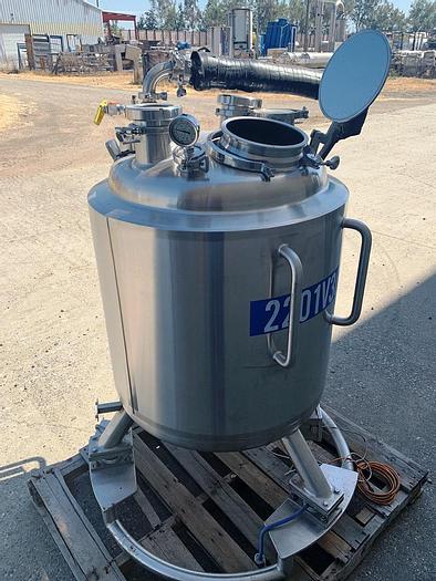 Used Tank, 53 Gallon, 316L Stainless Steel, 45 PSI, Precision Stainless #S743975
