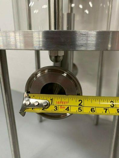 Used Glass Chromatography Column 2.3 Liter Sample Tank w/ 1" & 3/4" Sanitary Fittings