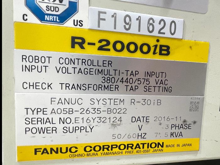 Used FANUC R2000iB/210F 6 AXIS ROBOT WITH R30iB CONTROLLER