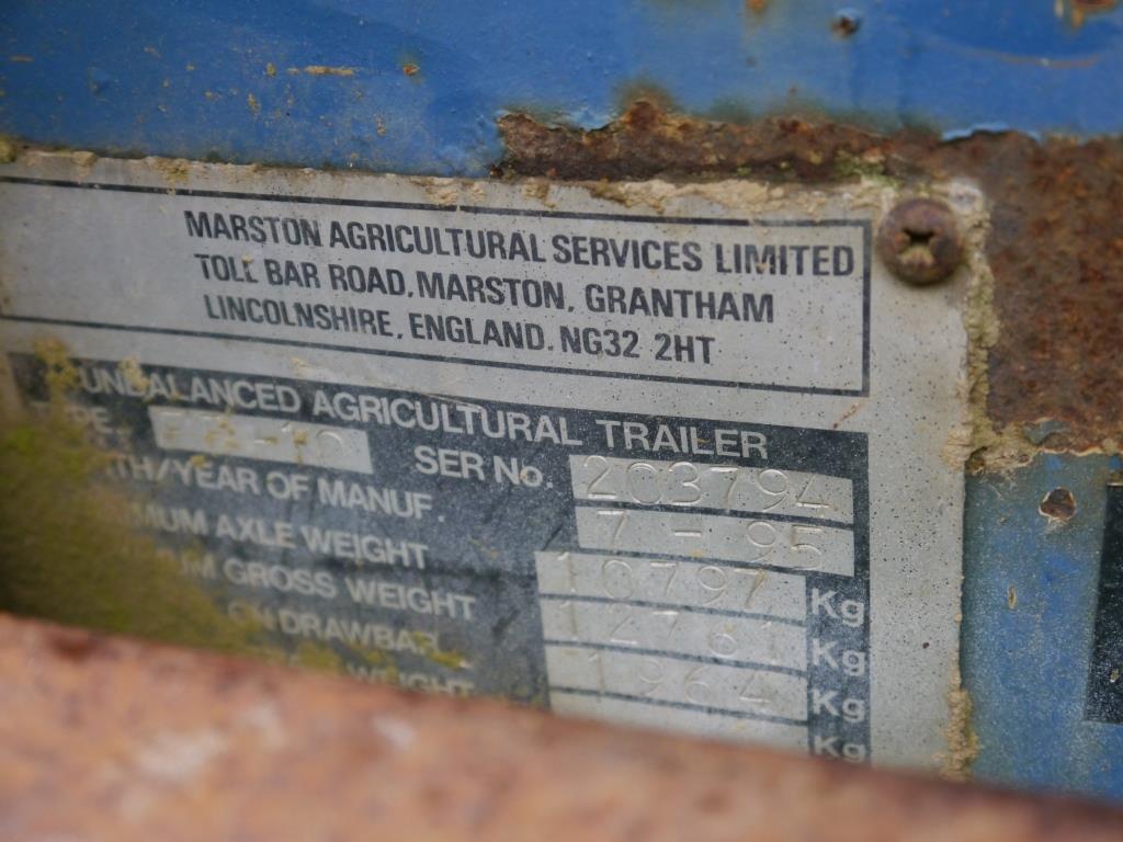 Used AS Marston 10 Ton Trailer