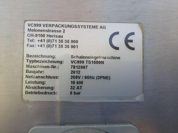 Used Sealer, Tray, Vacuum, VC999, TS1500, 3-Lane #C744338