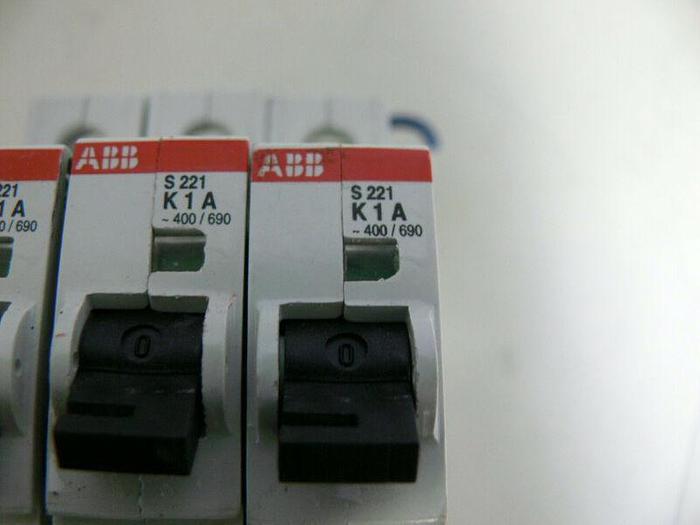 Used Lot of 3 ABB S221 K1A 400/690 Circuit Breakers