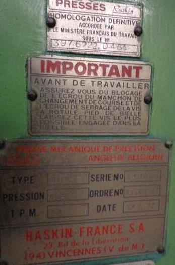 Gebraucht EXCENTERPERS C-FRAME  RASKIN 80 T