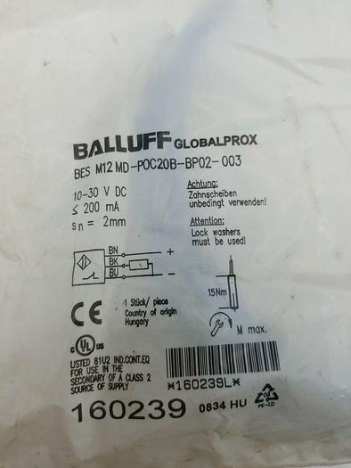 Balluff Inductive Sensor BES-M12MD-POC20B-BP02-003
