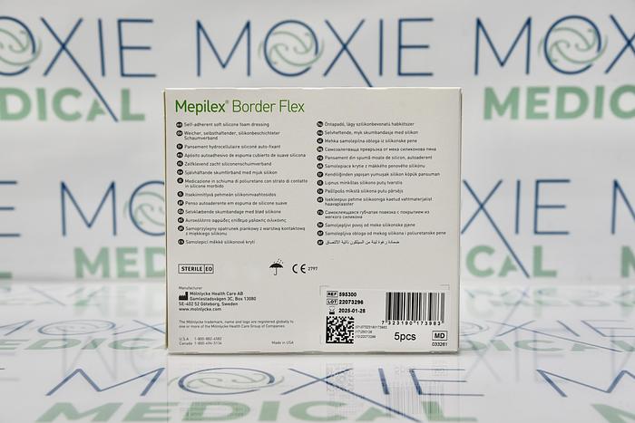Mepilex Border Flex 595300 4 x 4 in. Adhesive Bandages - Box Of 5 Bandages Brand New Sealed!