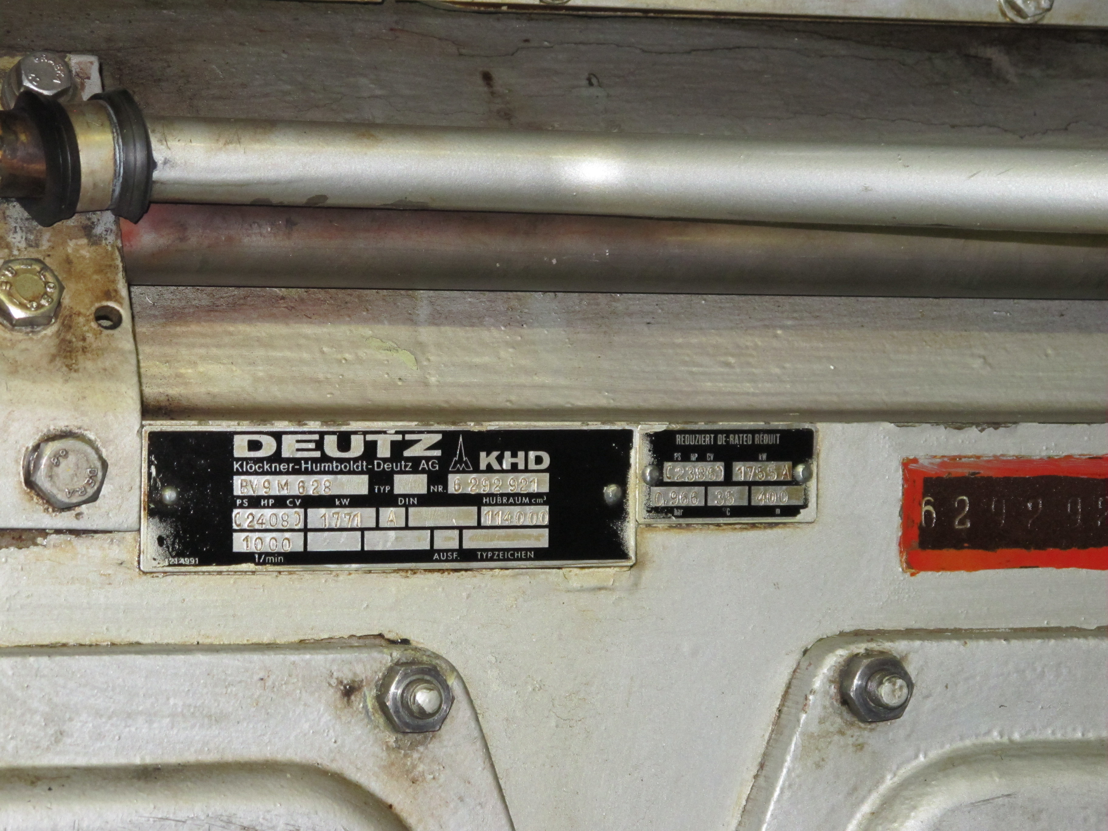 Used DEUTZ BV9M628 / SIEMENS GEN.SET 2200 KVA