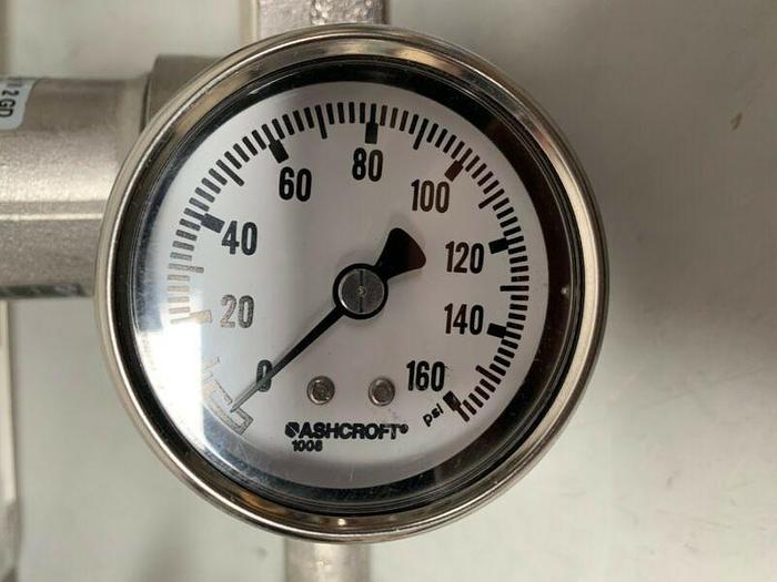 Used STC 2KS-1/2 Angle Seat Valve & Norgen R-22-405-RNMA Regulator & Dwyer Flow Scale