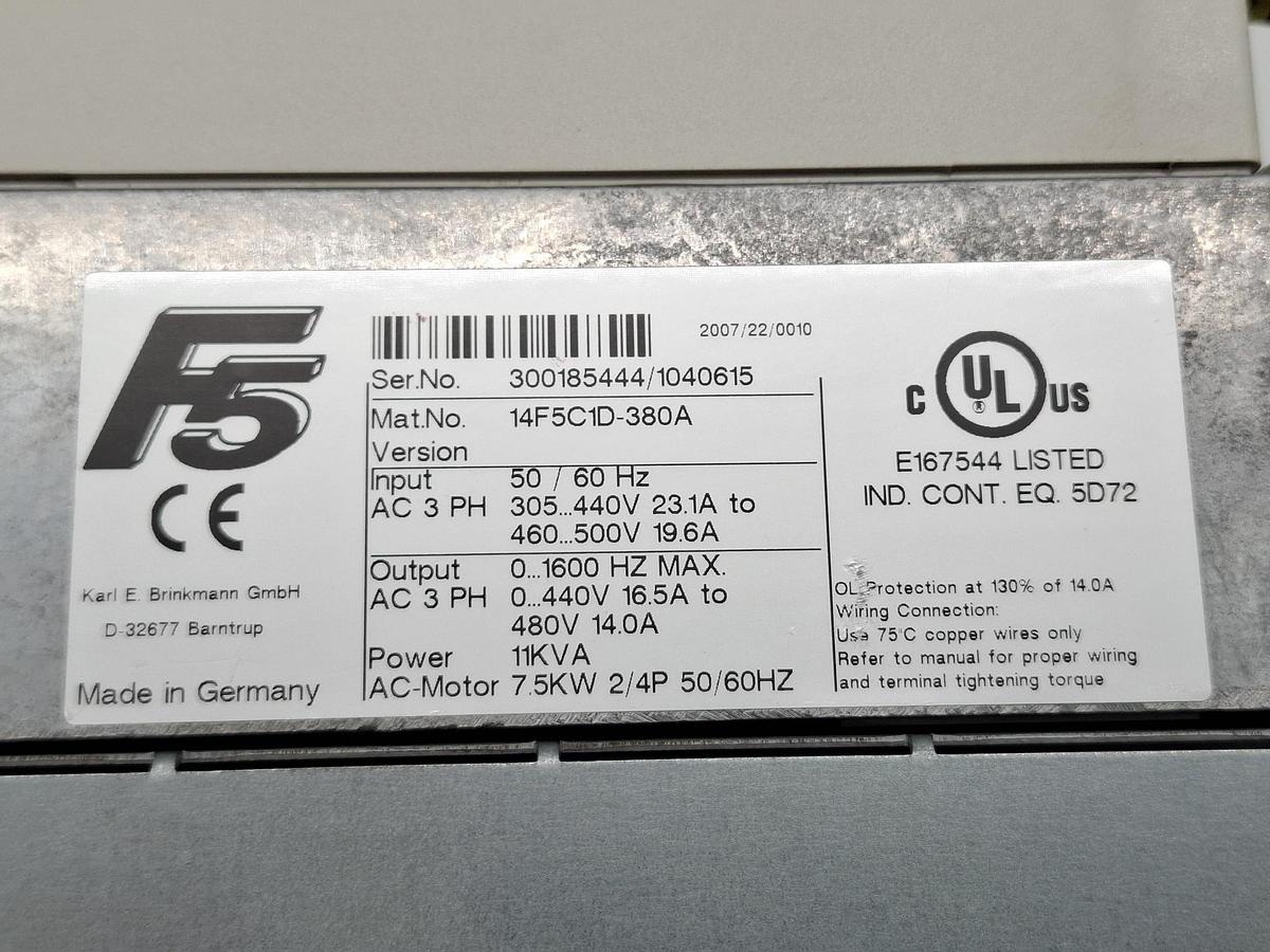Gebraucht Frequenzumformer Combivert F5, 7,5KW, 14F5C1D-380A, KEB, gebraucht