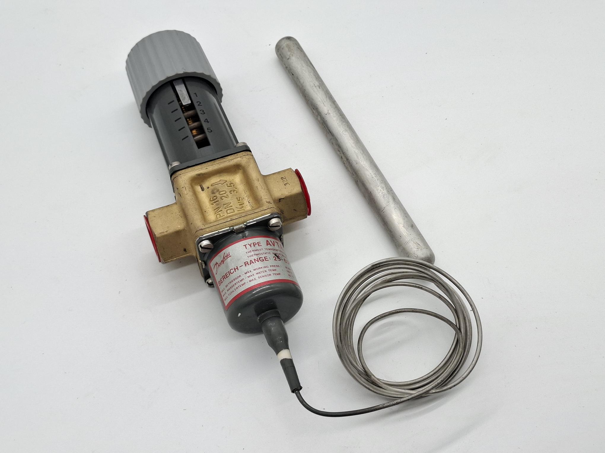 Temperaturregler, 25-65°C, Kvs 3,5, 3/4", AVTA 20, 003N3162, Danfoss, neuwertig