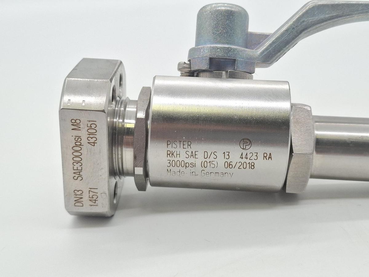 Edelstahl Kugelhahn, RKH DN13 SAE D/S, Pister, neu