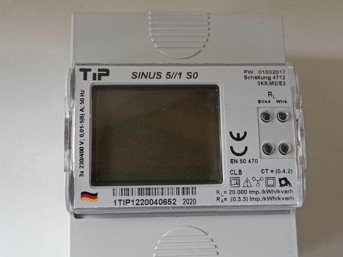 Gebraucht Drehstromzähler mit Wandleranschluss, SINUS 5//1 S0, TIP, neuwertig -40%