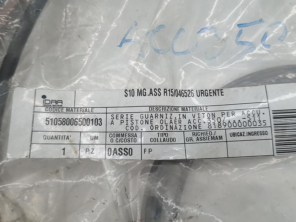 Dichtungssatz für Kolben d355 für Idra Druckgussmaschine, 51058006500103 Idra, neu