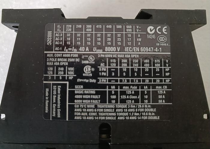 Gebraucht Schütz, 15KW, 400V, DIL MC 32-10, Möller / Eaton, gebraucht-Top