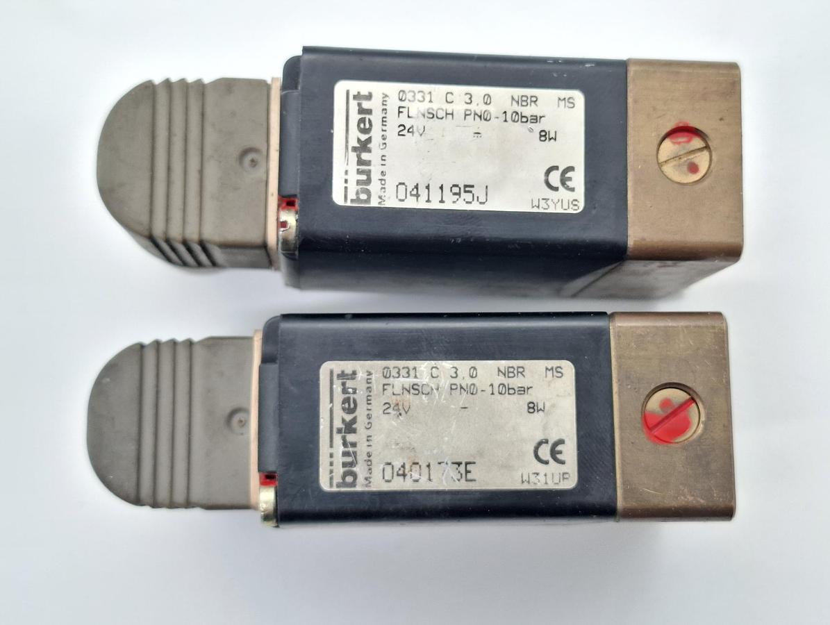 Gebraucht 2 Stück Magnetventil, 0331 C 3.0 NBR MS, Bürkert, gebraucht