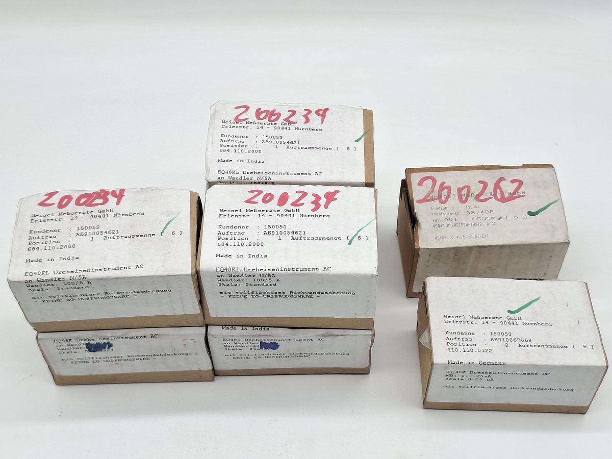 8 Stück Dreheiseninstrument AC, 100/5A, € 11/Stück, 684.110.2000, EQ48KL, Weigel, neu
