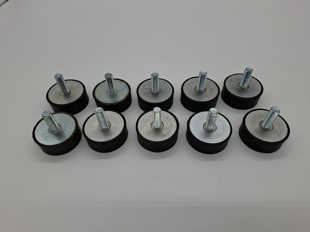 10 Stück Schwingungsdämpfer, Gummipuffer, Silentblock, D50 x 20mm, M10, , neu