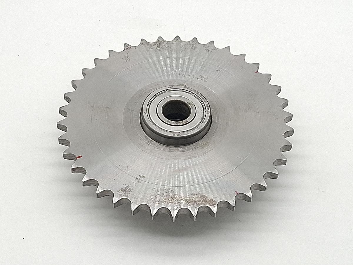 1 Stück Kettenrad inkl. 2 Rillenkugellager, M08B-38, ID17mm , neu