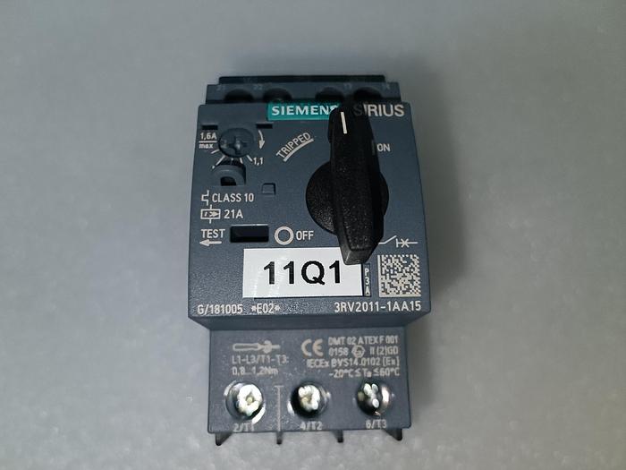 Gebraucht 2 Stück Motorschutzschalter, Sirius, 1,1 - 1,6A, 3RV2011-1AA15, Siemens, gebraucht-Top