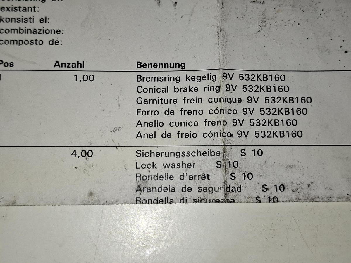 Bremsring kegelig, 9v 532KB160, Demag, neu