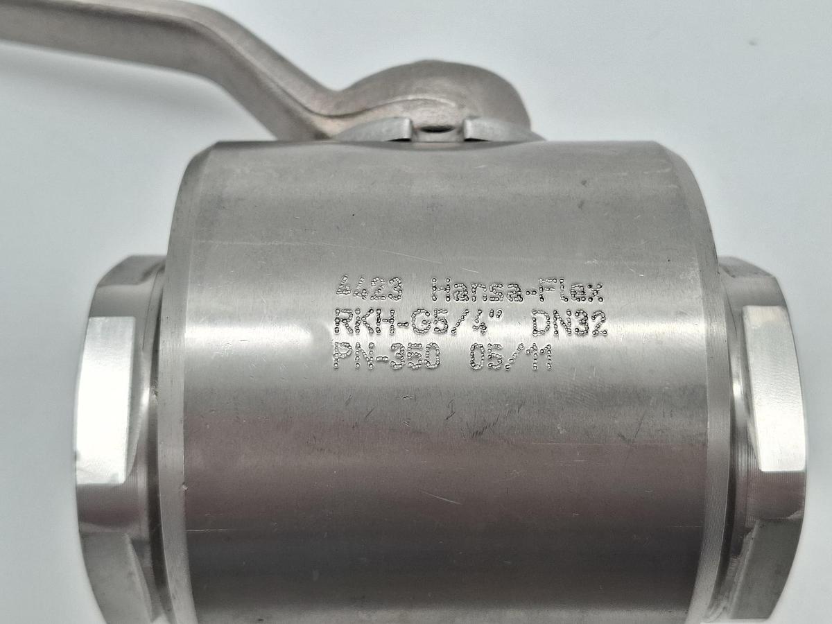 Edelstahl Kugelhahn, RKH-G5/4" DN32, PN350, Hansaflex, neu