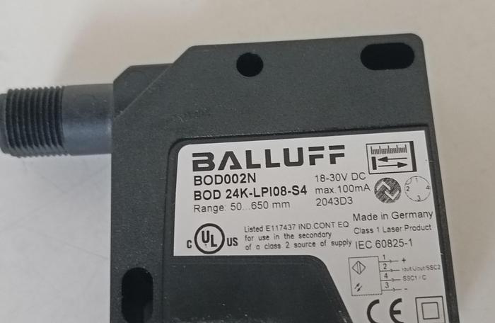 Gebraucht Optoelektr. Distanzsensor BOD002N, BOD 24K-LPI08-S4, Balluff, neuwertig -50%