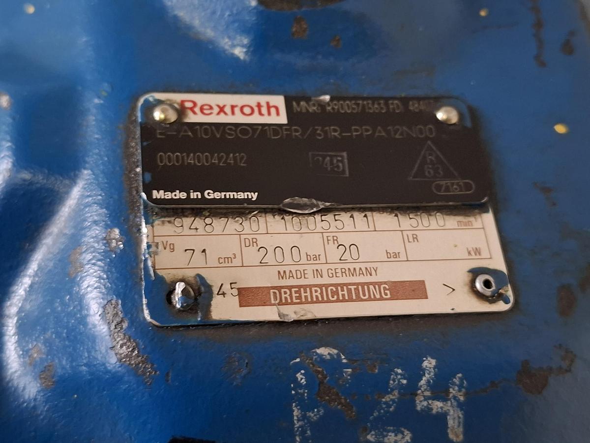 Gebraucht Axialkolbenpumpe, E A10VSO 71 DFR/31R-PPA12N00, Rexroth, gebraucht