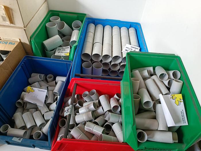 680 Stück Steck und Haftmuffen zur Elektroverrohrung, 16, 25, 29, 37, 45, 50mm, , neuwertig