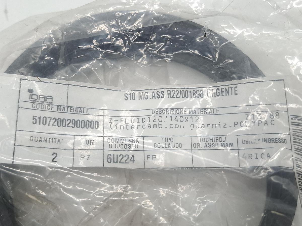 Stangendichtung für d140 für Idra Druckgussmaschine, 120/140×12, 51072002900000, Idra, neu