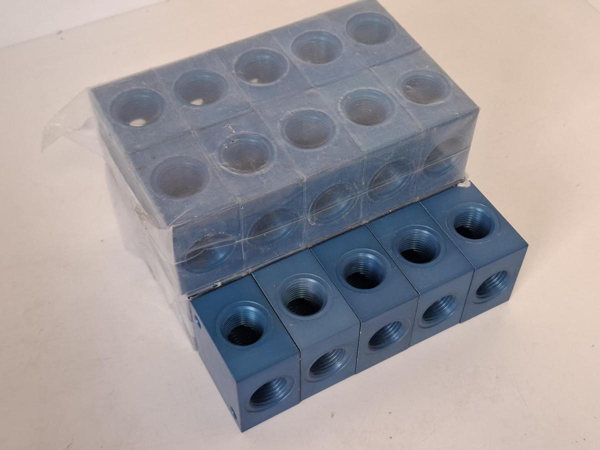 5 Stück Kreuz Verteiler, 4x1/2", Aluminium, VB412A, , neu