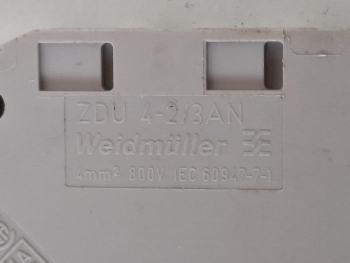 Gebraucht 1 Set=92 Stück, Reihenklenmmen + Zubehör, ZDU4-2/3AN, WDK2,5, Weidmüller, gebraucht