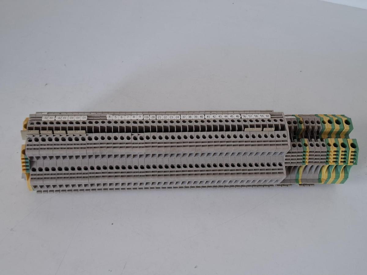 Gebraucht 53 Stück Doppelstock Reihenklemmen, WDK 2,5V, Weidmüller, gebraucht